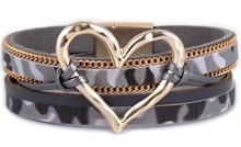 Leather Magnetic Bracelet Heart MGGY