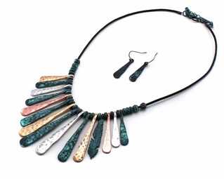 Patina Necklace w/ Earrings