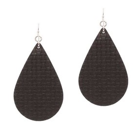 Leather Fish Hook Earrings