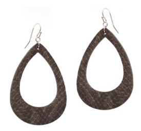 Leather Fish Hook Earrings