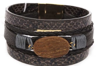 Leather Magnetic Bracelet Black