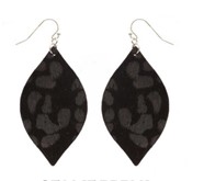 Leather Fish Hook Earrings w/ Beads