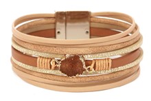 Leather Magnetic Bracelet Brown