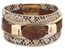 Leather Magnetic Bracelet Ivory