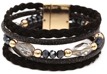 Leather Magnetic Bracelet Black