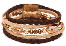 Leather Magnetic Bracelet Brown