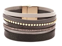 Leather Magnetic Bracelet Black
