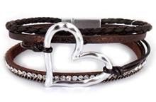 Leather Magnetic Bracelet Heart MSBR