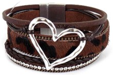 Leather Magnetic Bracelet Heart MSBR