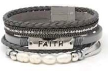 Leather Magnetic Bracelet Faith RDGRY