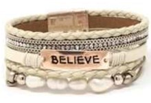 Leather Magnetic Bracelet Believe RGCRM