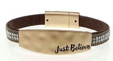 Leather Magnetic Bracelet Just Believe MGBR