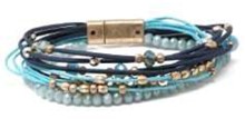 Glass Layered Magnetic Bracelet WGBLU