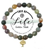 Tree Of Life Charm Semi Precious Stone Stretch Br.