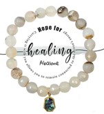 Abalone Charm Semi Precious Stone Stretch Br.