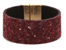 Leather Druzy Magnetic Bracelet