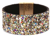 Leather Druzy Magnetic Bracelet