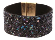 Leather Druzy Magnetic Bracelet