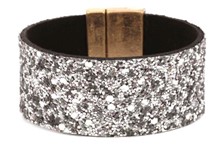 Leather Druzy Magnetic Bracelet